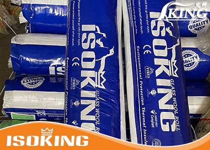 ISOKING Glass Wool Rolls in blue film covering packages are Shipping to Argentina