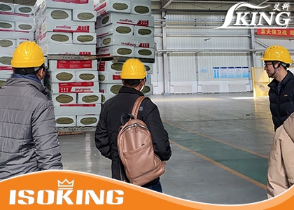 Indonesia customers come to inspect the glass wool and rock wool